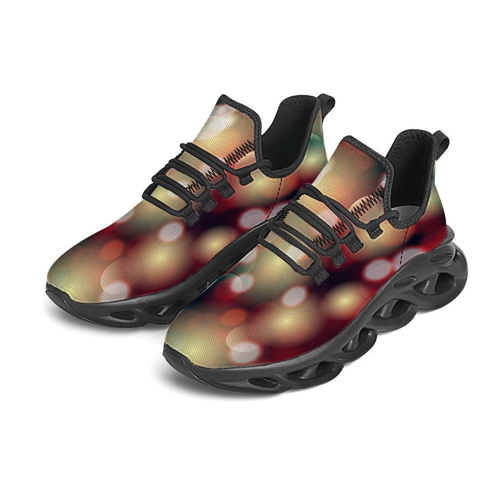 Christmas Defocused Lights Print Black Max Soul Shoes For Men & Women, Best Running Shoes, Christmas Shoes Gift, Winter Sneakers