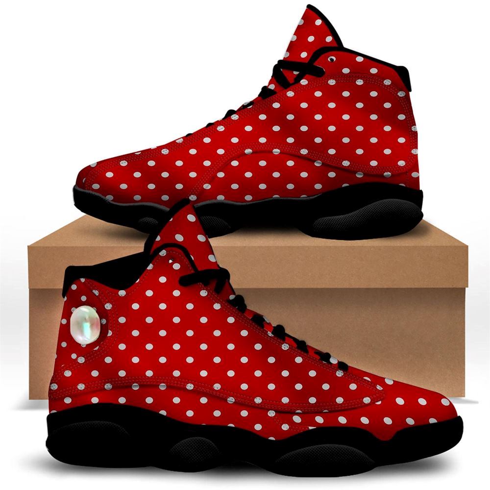 Christmas Dots White And Red Print Jd13 Shoes For Men & Women, Christmas Basketball Shoes, Gift Christmas Shoes, Winter Fashion Shoes