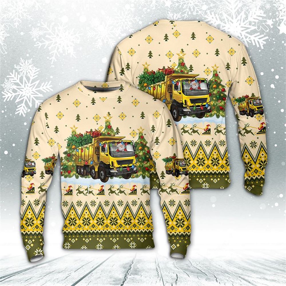 Christmas Dump Truck With Santa Ugly Christmas Sweater For Men And Women, Christmas Gift, Christmas Winter Fashion