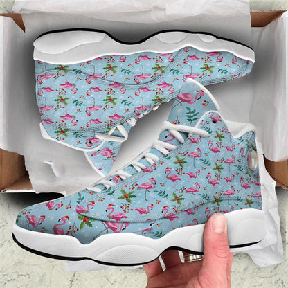Christmas Flamingo Pink Print Pattern Jd13 Shoes For Men & Women, Christmas Basketball Shoes, Gift Christmas Shoes, Winter Fashion Shoes