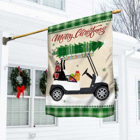 Christmas Golf Cart Christmas Flag HohoHole Christmas Flag, Christmas Gift, Christmas Garden Flags, Christmas Outdoor Flag