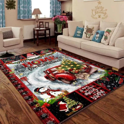 Christmas Rug All Hearts Come Home For Christmas, Christmas Rug, Christmas Living Room Decor Rug, Christmas Floot Mat