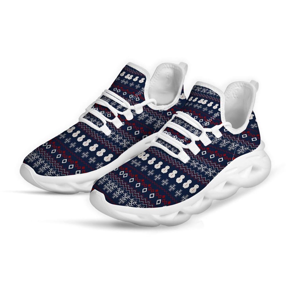 Christmas Scandinavian Print Pattern White Max Soul Shoes For Men & Women, Best Running Shoes, Christmas Shoes Gift, Winter Sneakers