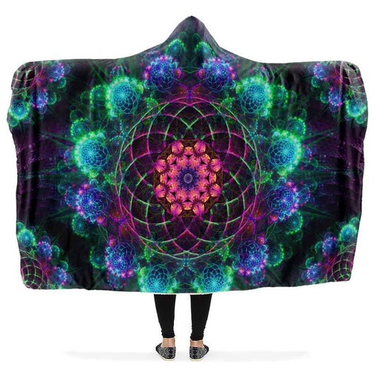 Circle Of Life Mandala Hooded Blanket, Hippie Hooded Blanket, In Style Mandala, Hippie, Cozy Vibes, Mandala Gift