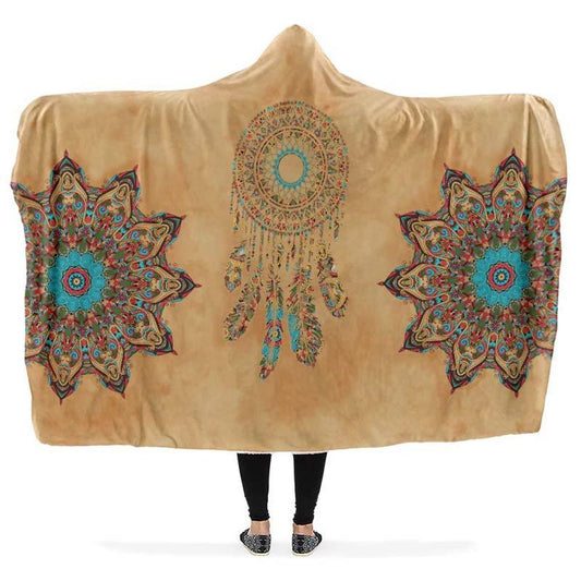 Colorful Dream Catcher Hooded Blanket, Hippie Hooded Blanket, In Style Mandala, Hippie, Cozy Vibes, Mandala Gift