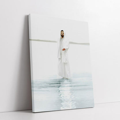 Come And See Blue White Jesus Canvas - Christian Faith Wall Art - Jesus Wall Decor