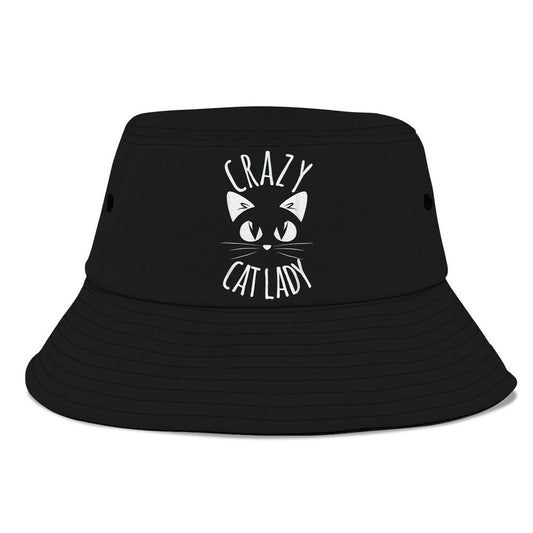 Crazy Cat Lady Funny Fur Mom Mothers Day Christmas Birthday Bucket Hat, Mother's Day Bucket Hat, Sun Protection Hat For Women And Men