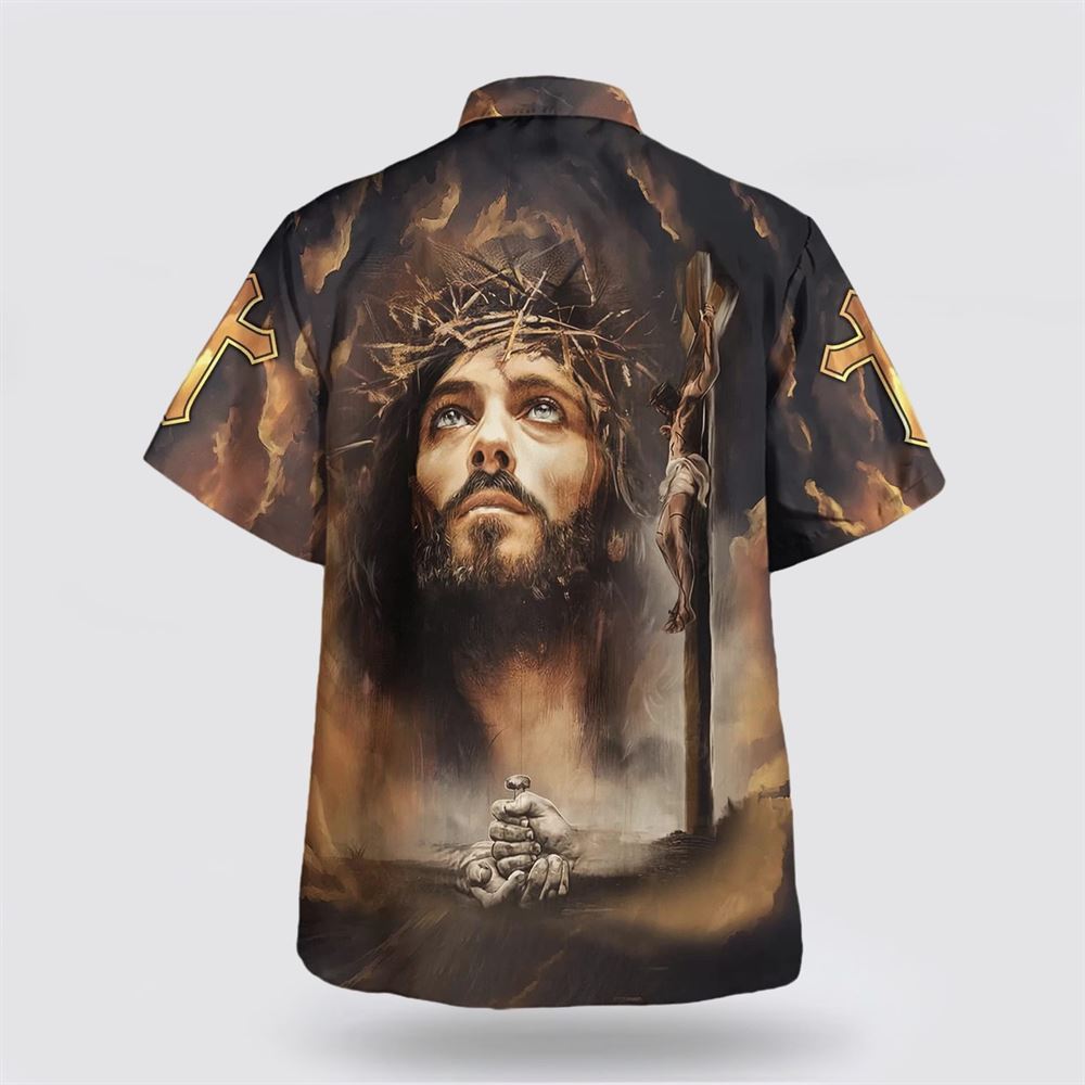 Crucifixion Of Jesus Hawaiian Shirts, Christian Hawaiian Shirt, Religious Aloha Shirt