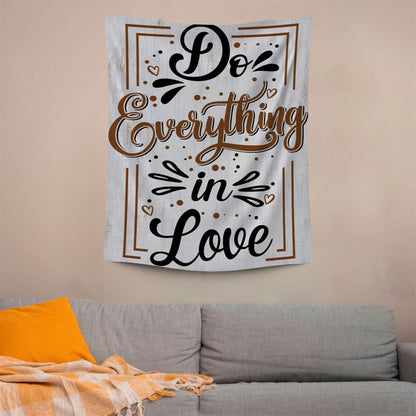 Do Everything In Love 1 Corinthians 1614 Bible Verse Wall Decor Art, Scripture Wall Art, Tapestries Spiritual For Bedroom