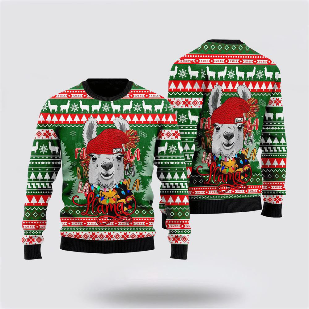 Fa La La La Llama Merry Ugly Christmas Sweater For Men And Women, Farm Ugly Sweater, Christmas Fashion Winter