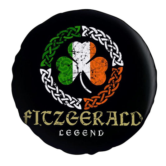 Fitzgerald (Irish Legend) Car Tire Cover, St Patrick's Day Car Tire Cover, Shamrock Spare Tire Cover Wrangler