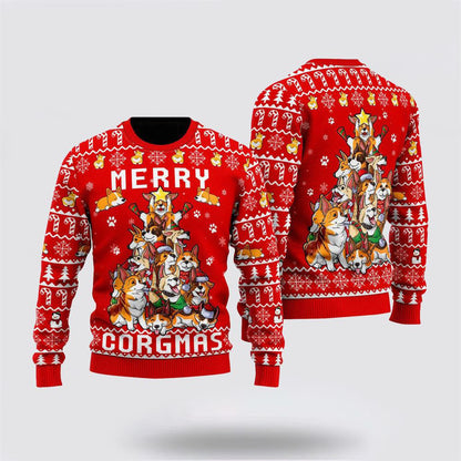 Funny Corgi Merry Corgmas Ugly Christmas Sweater, Christmas Gift For Dog Love, Christmas Fashion Winter