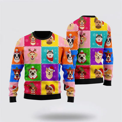 Funny Dog Breeds Face Christmas Ugly Christmas Sweater, Christmas Gift For Dog Love, Christmas Fashion Winter