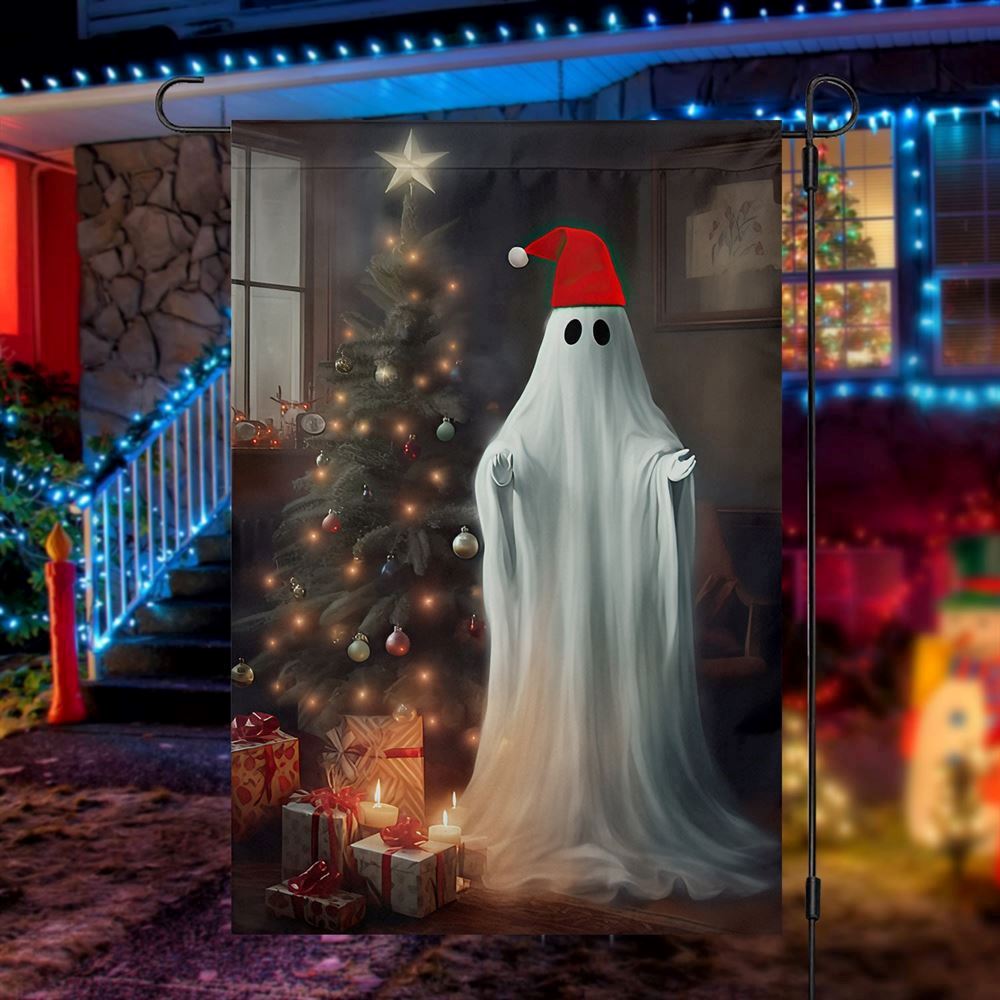 Funny Ghost Come Here Christmas Flag, Christmas Gift, Christmas Garden Flags, Christmas Outdoor Flag
