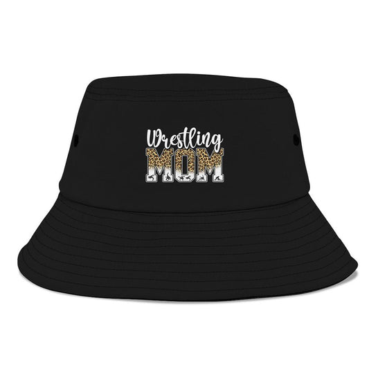 Funny Leopard Wrestling Mom Women Wrestler Mothers Day Bucket Hat, Mother's Day Bucket Hat, Sun Protection Hat For Women And Men