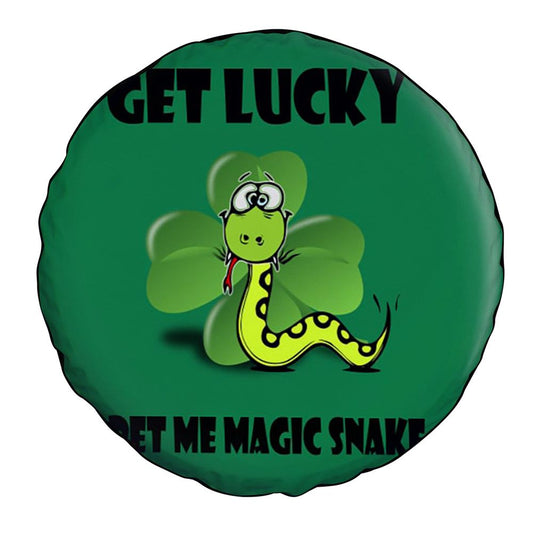Funny Saint Patricks Day Tee Shirt - Get Lucky Pet My Magic Snake Car Tire Cover, St Patrick's Day Car Tire Cover, Shamrock Spare Tire Cover Wrangler