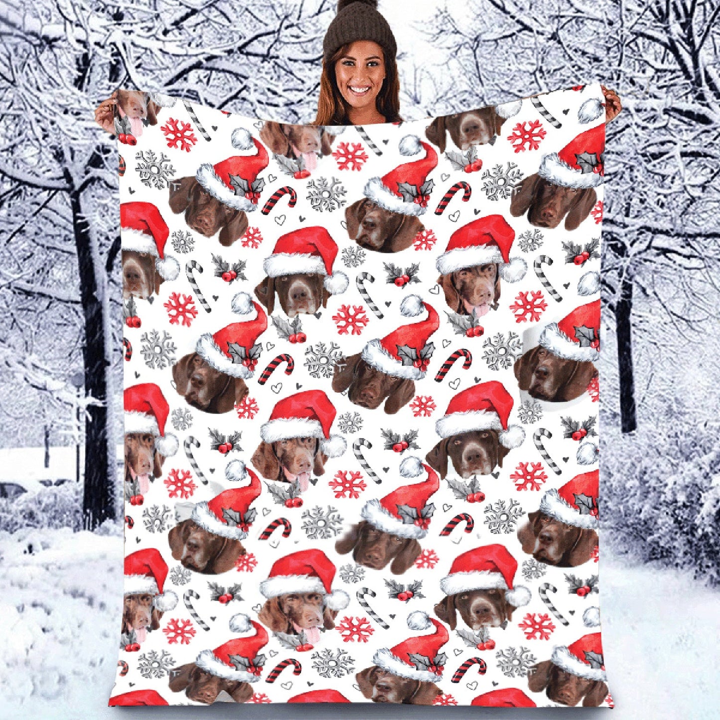 German Shorthaired Pointer - Christmas Decor Blanket - Gift For Pet Lovers