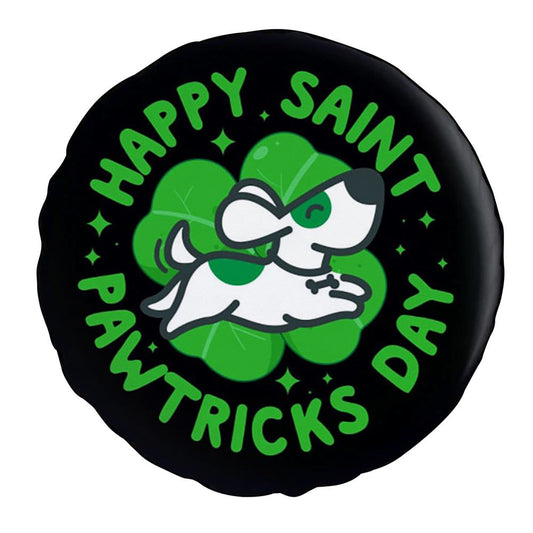 Happy Saint Pawtricks Day Funny Dog Lovers St Patricks Day Car Tire Cover, St Patrick's Day Car Tire Cover, Shamrock Spare Tire Cover Wrangler