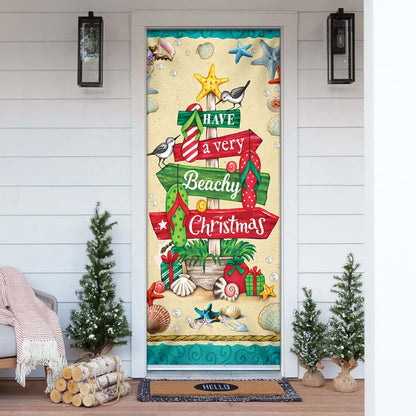 Have A Very Beachy Christmas Door Cover, Xmas Door Covers, Christmas Gift, Christmas Door Coverings