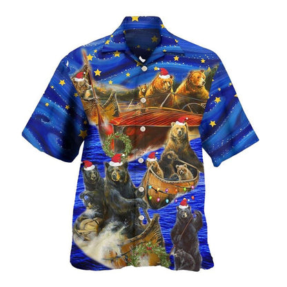 Hawaiian Christmas shirt, Bear Floats Boats Merry Christmas Hawaiian Shirt, Christmas Gift, Hawaiian Aloha Shirt