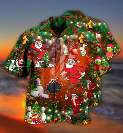 Hawaiian Christmas shirt, Bowling Do You Wanna Solo Bowling With Santa Claus Christmas Hawaiian Shirt, Christmas Gift, Hawaiian Aloha Shirt