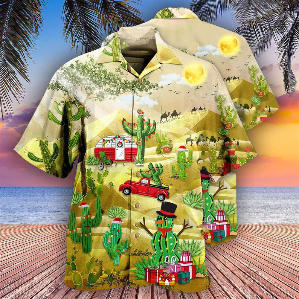 Hawaiian Christmas shirt, Cactus Christmas Life Is Better With A Cactus Hawaiian Shirt, Christmas Gift, Hawaiian Aloha Shirt