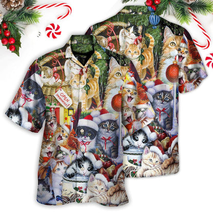 Hawaiian Christmas shirt, Christmas Cat Love Xmas Hawaiian Shirt, Christmas Gift, Hawaiian Aloha Shirt
