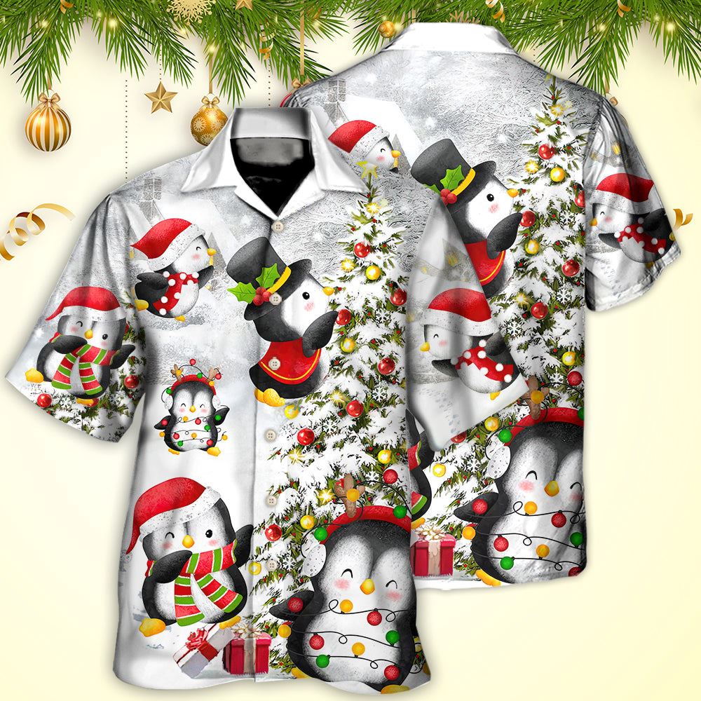 Hawaiian Christmas shirt, Christmas Chilling Penguin Family In Love Christmas Hawaiian Shirt, Christmas Gift, Hawaiian Aloha Shirt