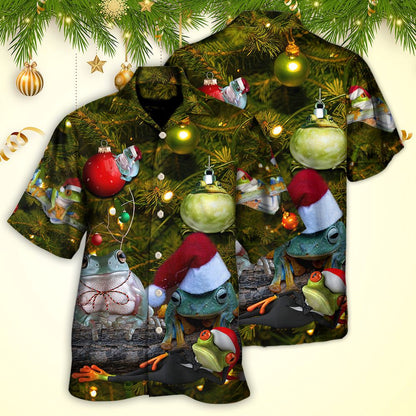 Hawaiian Christmas shirt, Christmas Frog Merry Christmas Bauble Hawaiian Shirt, Christmas Gift, Hawaiian Aloha Shirt