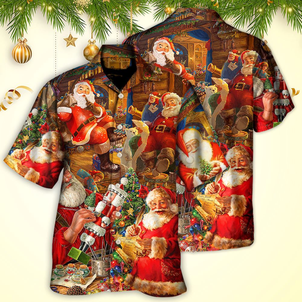 Hawaiian Christmas shirt, Christmas Funny Santa Claus Gift Xmas Is Coming Art Style Hawaiian Shirt, Christmas Gift, Hawaiian Aloha Shirt