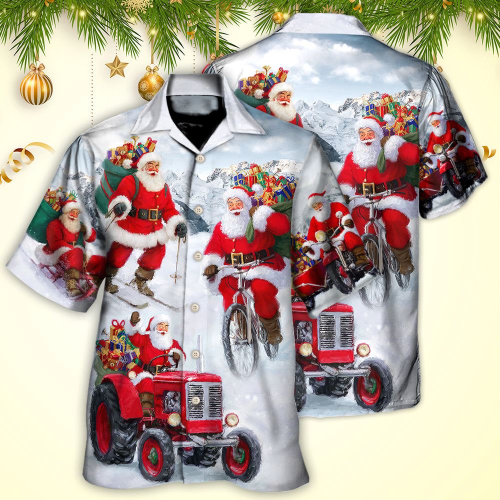 Hawaiian Christmas shirt, Christmas Having Fun With Santa Claus Gift For Xmas Hawaiian Shirt, Christmas Gift, Hawaiian Aloha Shirt