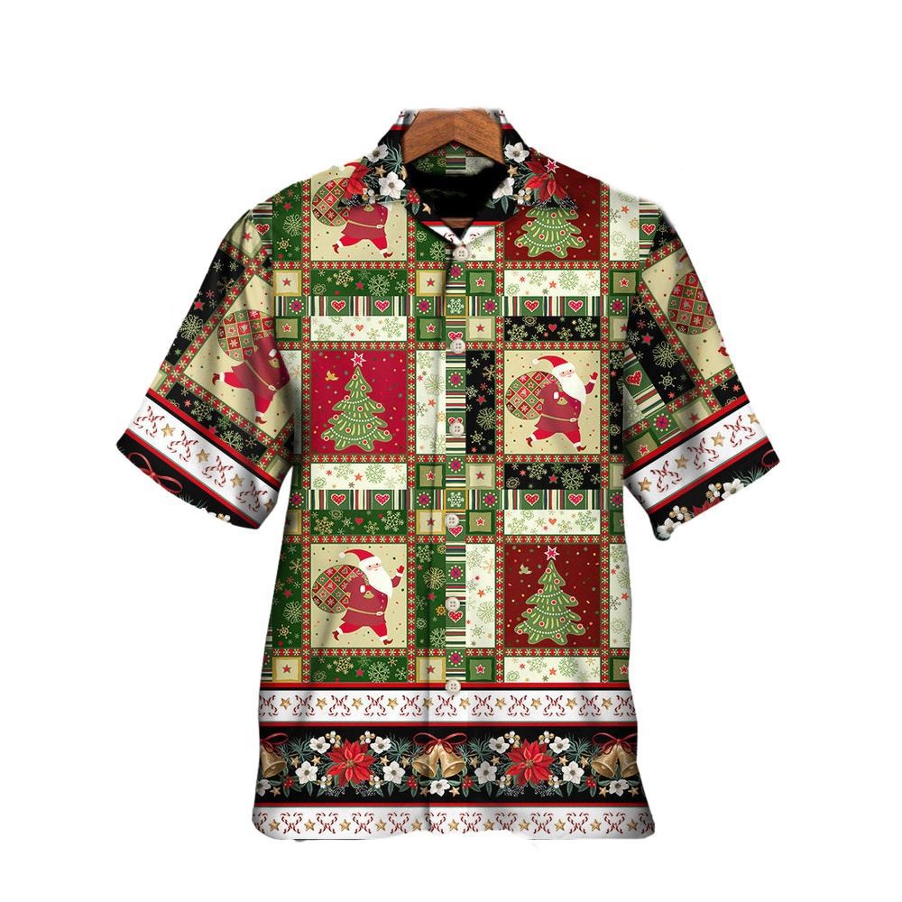 Hawaiian Christmas shirt, Christmas Santa And Fir-tree Hawaiian Shirt, Christmas Gift, Hawaiian Aloha Shirt