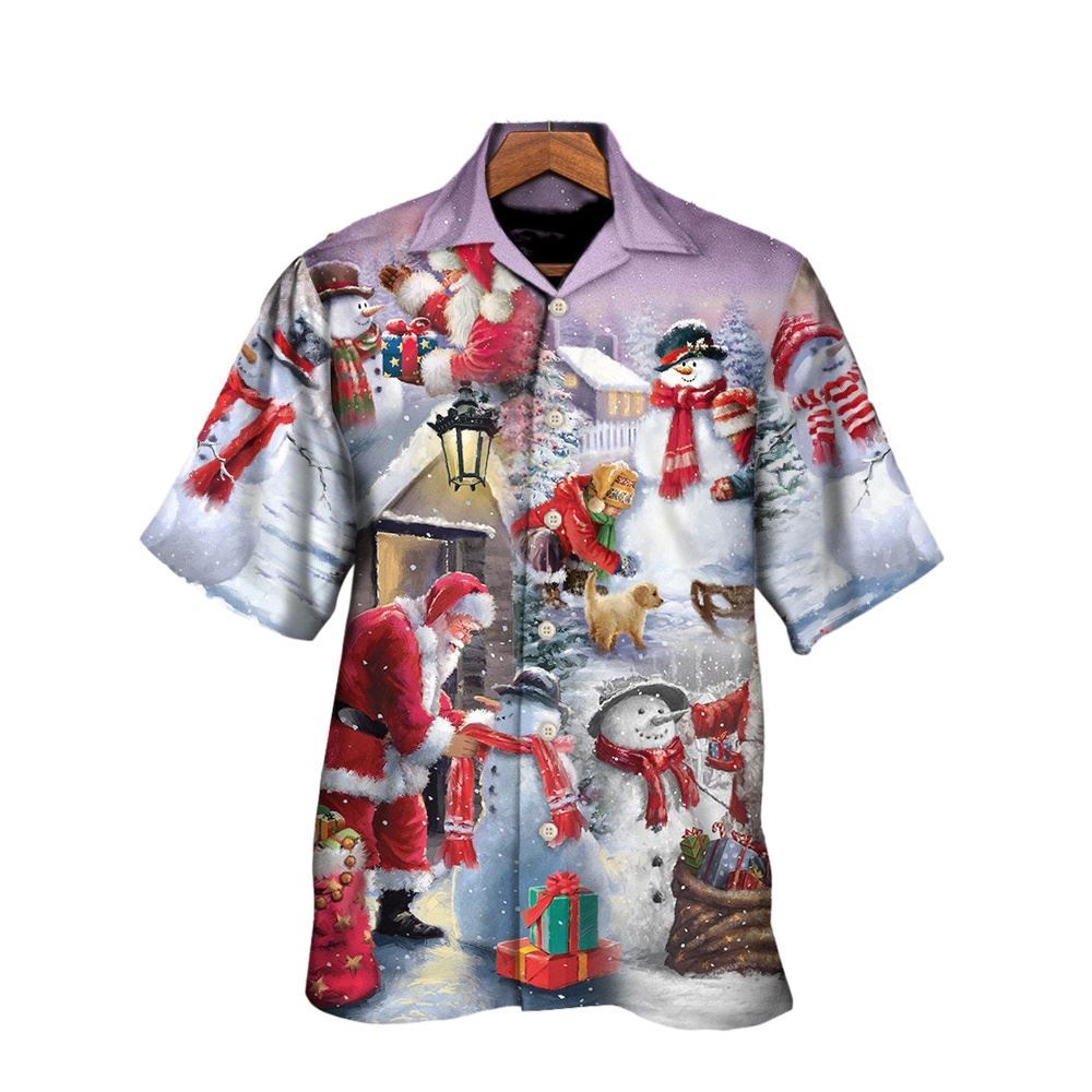 Hawaiian Christmas shirt, Christmas Santa Claus Buil Snowman Gift For You Hawaiian Shirt, Christmas Gift, Hawaiian Aloha Shirt