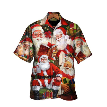 Hawaiian Christmas shirt, Christmas Santa Claus Story Nights Gift For Xmas Painting Style Hawaiian Shirt, Christmas Gift, Hawaiian Aloha Shirt