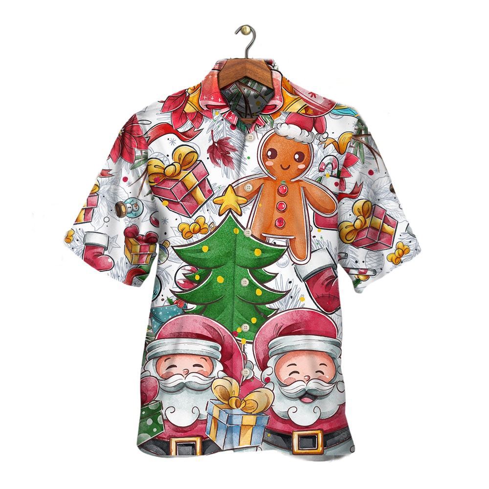 Hawaiian Christmas shirt, Christmas Santa Cutie Winter Snowman Gingerbread Hawaiian Shirt, Christmas Gift, Hawaiian Aloha Shirt