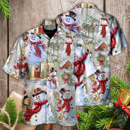 Hawaiian Christmas shirt, Christmas Snowman Merry Xmas Hawaiian Shirt, Christmas Gift, Hawaiian Aloha Shirt