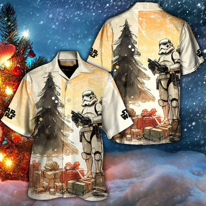 Hawaiian Christmas shirt, Christmas Star Wars Stormtrooper Christmas Holiday Hawaiian Shirt, Christmas Gift, Hawaiian Aloha Shirt