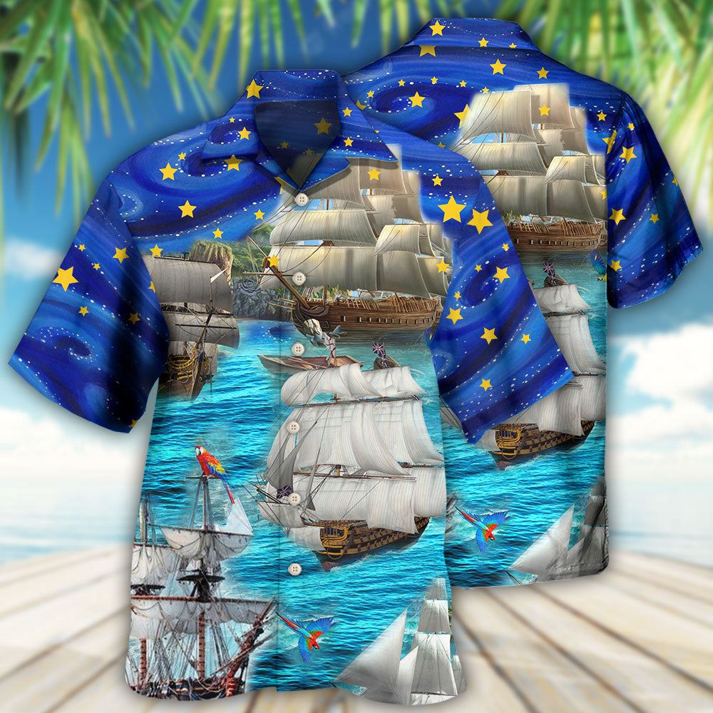 Hawaiian Christmas shirt, Sailing Love Ocean And Sky Christmas Style Hawaiian Shirt, Christmas Gift, Hawaiian Aloha Shirt