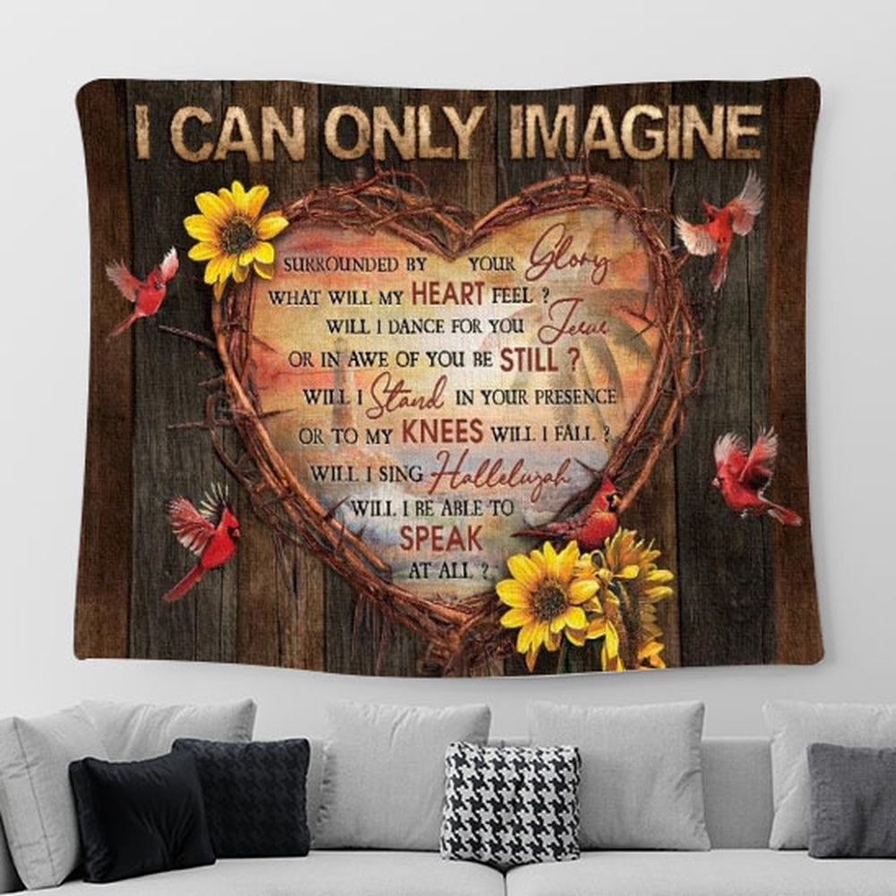 Heart Of Thorn Sunflower Red Cardinal I Can Only Imagine Tapestry
