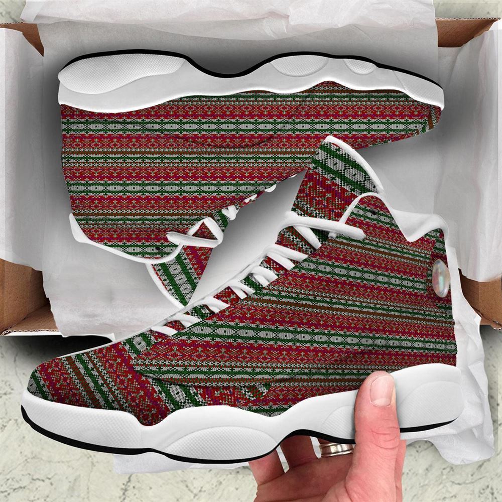 Holiday Knitted Christmas Print Pattern Jd13 Shoes For Men & Women, Christmas Basketball Shoes, Gift Christmas Shoes, Winter Fashion Shoes