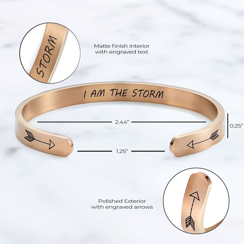 I Am The Storm Personalized Cuff Bracelet, Christian Bracelet For Women, Bible Jewelry, Mother's Day Jewelry