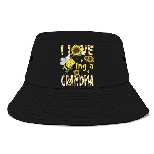 I Love Being A Grandma Sunflower Bee Mothers Day Bucket Hat, Mother's Day Bucket Hat, Sun Protection Hat For Women And Men