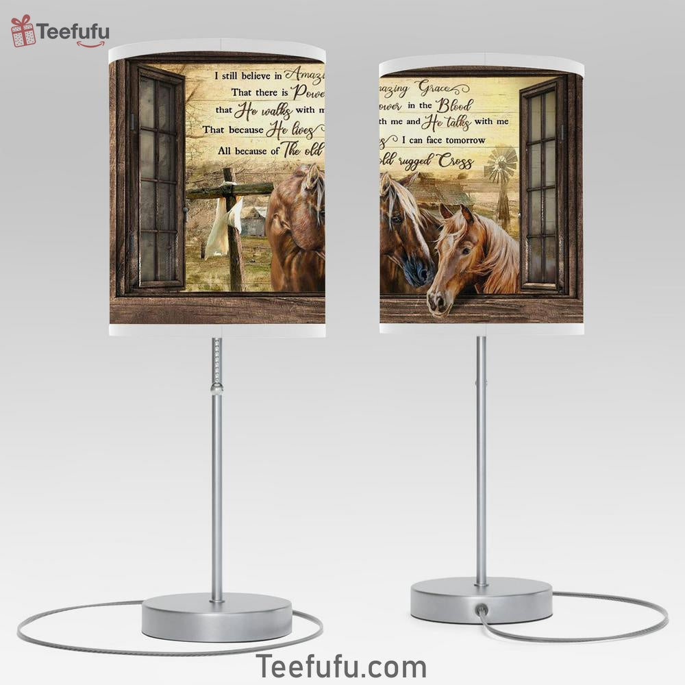 I Still Believe In Amazing Grace Horse Table Lamp Prints - Christian Room Decor - Religious Home Decor