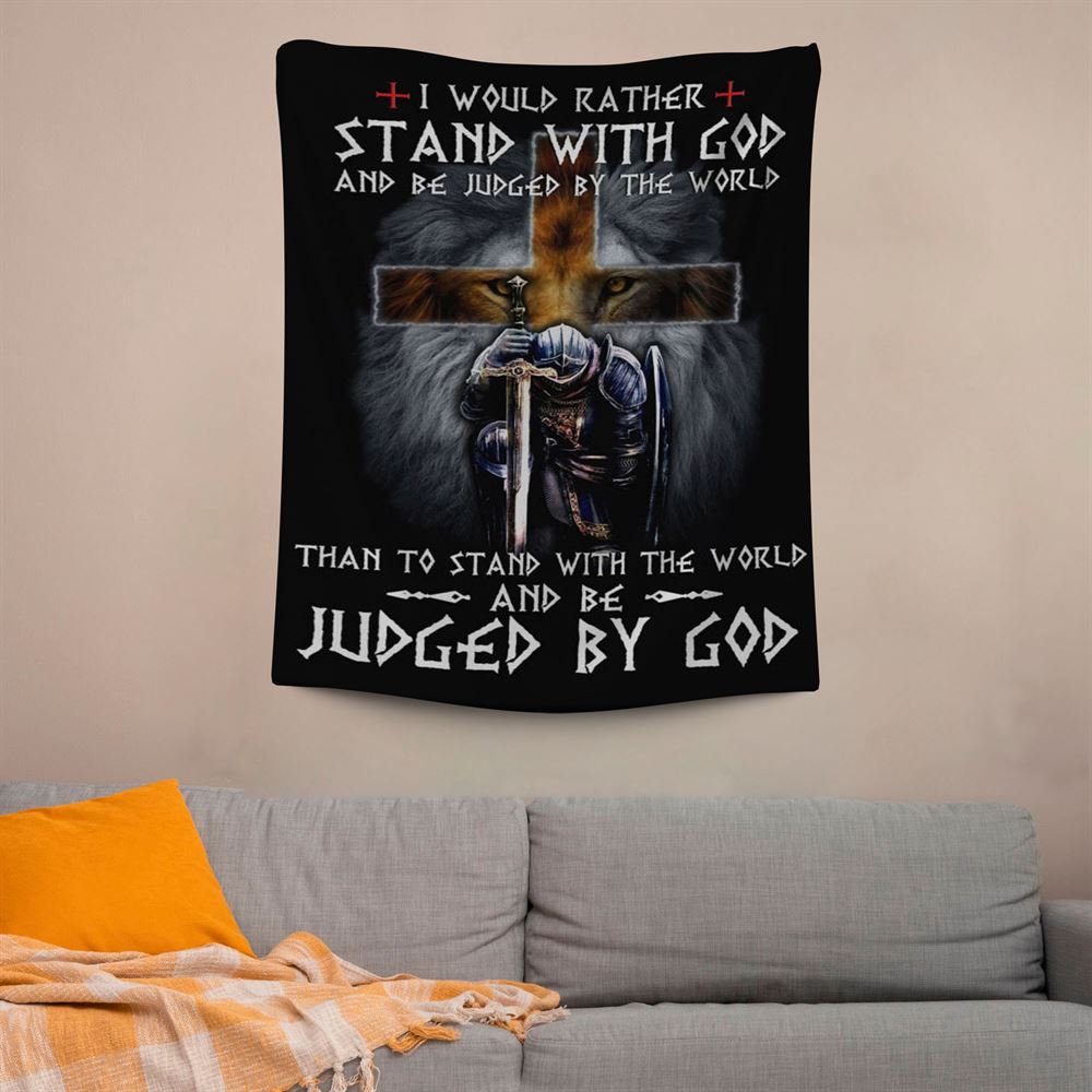 I Would Rather Stand With God Tapestry Prints, Scripture Wall Art, Tapestries Spiritual For Bedroom