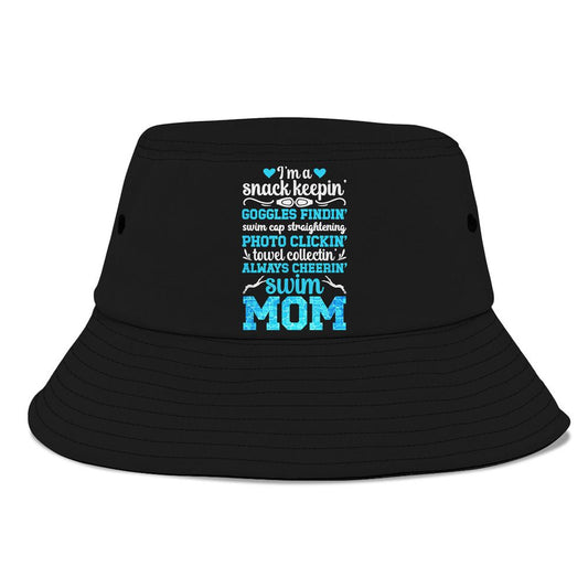 Im A Swim Mom Of A Swimmer Mom Swimming Mother Swim Mama Bucket Hat, Mother's Day Bucket Hat, Sun Protection Hat For Women And Men