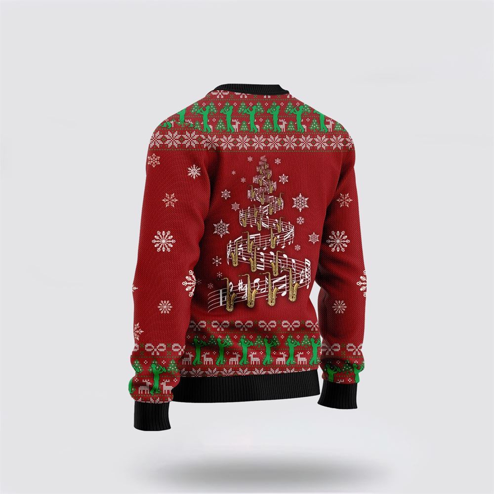 In Jesus Name I Play Saxophone Ugly Christmas Sweater, Christian Sweater, God Gift, Gift For Christian, Jesus Winter Fashion