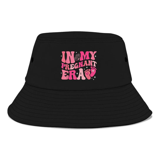 In My Pregnant Era Pregnancy New Mom Groovy Mothers Day Bucket Hat, Mother's Day Bucket Hat, Sun Protection Hat For Women And Men