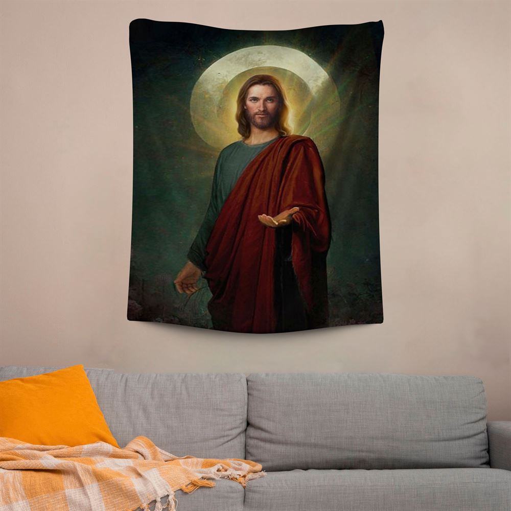 Jesus Christ Tapestry Pictures, Scripture Wall Art, Tapestries Spiritual For Bedroom
