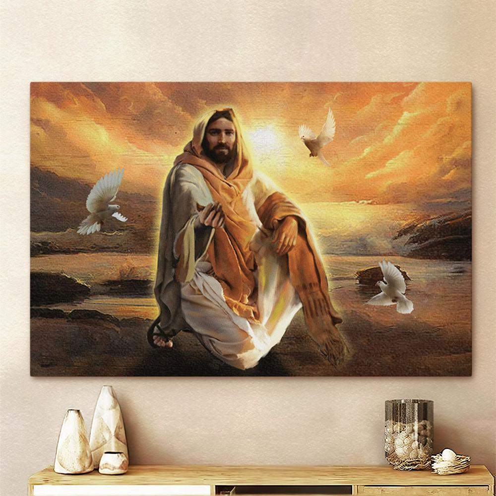 Jesus Dove Large Canvas - Christian Canvas Prints - Religious Canvas Art