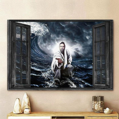 Jesus Gives His Hand Canvas Wall Art - Jesus Christ Canvas - Christian Canvas Prints